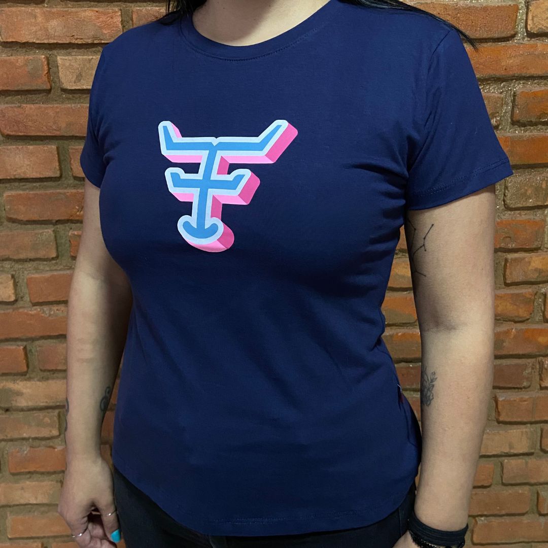 Camisa Texas Farm Feminina REF. CF295 AZUL MARINHO