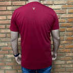 Camisa Texas Farm Masculina REF. CM589 VERMELHO BORDÔ/OFF WHITE