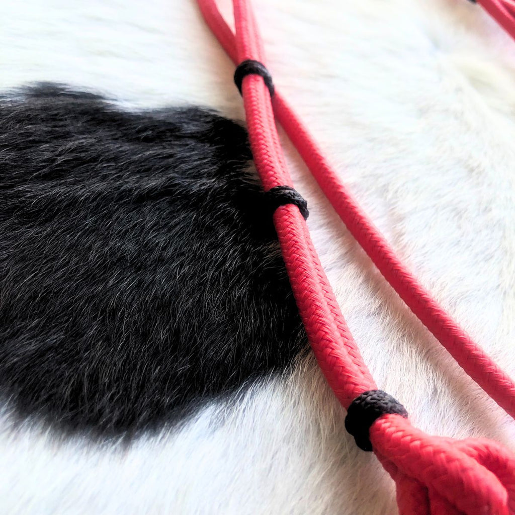 Cabeçada Em Cordinha De Poli Vermelho Com Preto