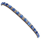 Bandinha De Chapéu Strass Quadrado Azul Luxo Com Regulagem