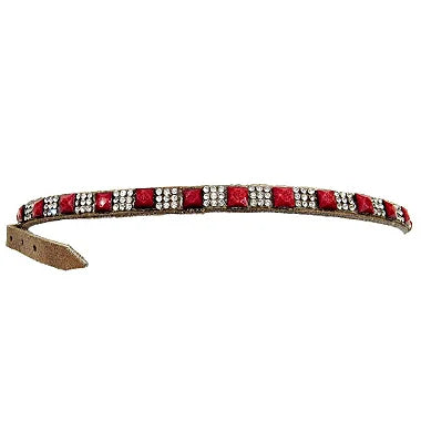 Bandinha De Chapéu Strass Quadrado Vermelha Luxo Regulagem