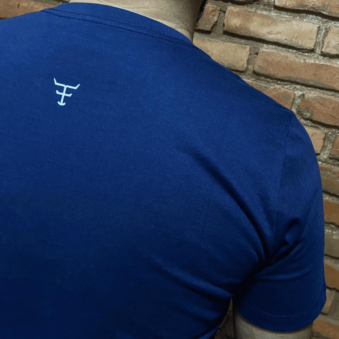 Camisa Texas Farm Masculina REF. CM589 AZUL MARINHO/BRANCO