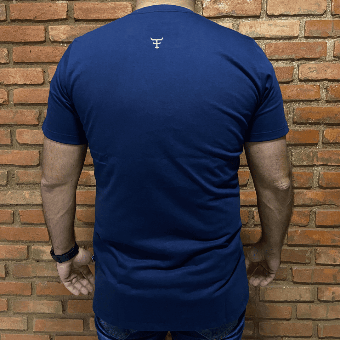 Camisa Texas Farm Masculina REF. CM589 AZUL MARINHO/BRANCO