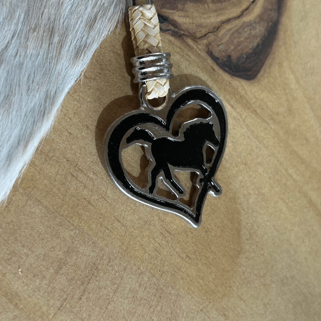 Chaveiro Coração com Cavalo com Mosquetão