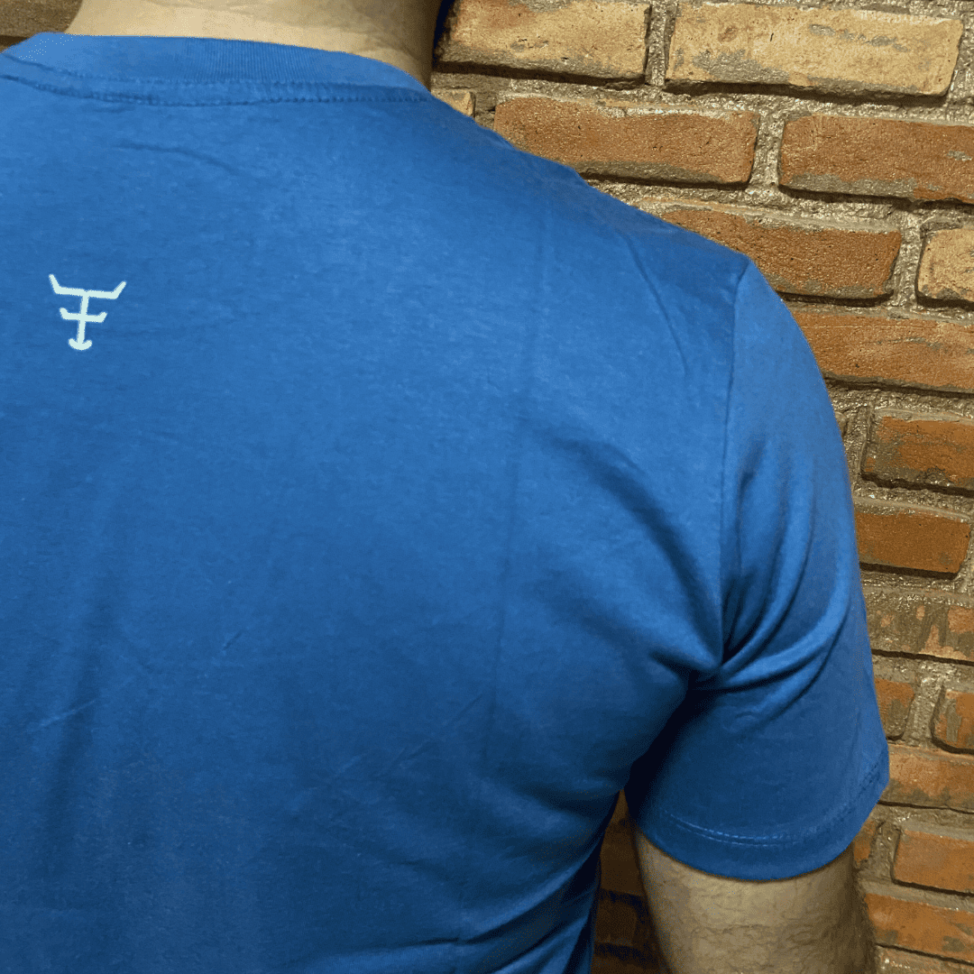 Camisa Texas Farm Masculina REF. CM589 AZUL INTENSE/OFF WHITE