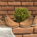 Botina Infantil Ziper Palha