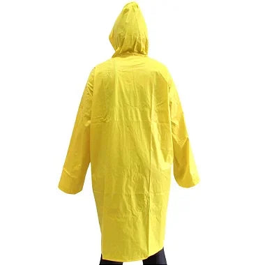 Capa De Chuva Amarela Sintética Forrada Com Capuz