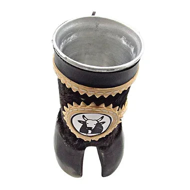 Copo Pé de Boi Natural Com Alça Couro Nobuck