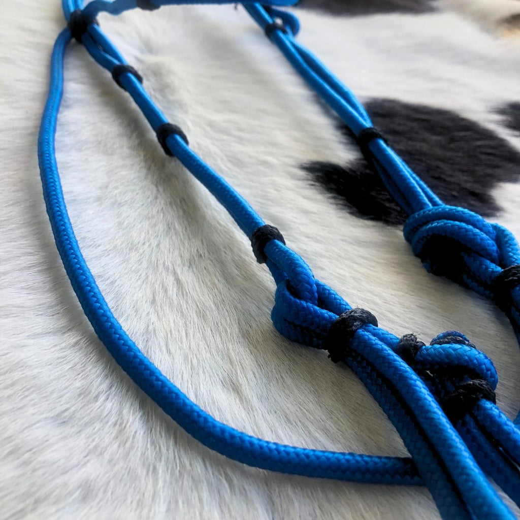 Cabeçada Em Cordinha De Poli Azul Com Preto