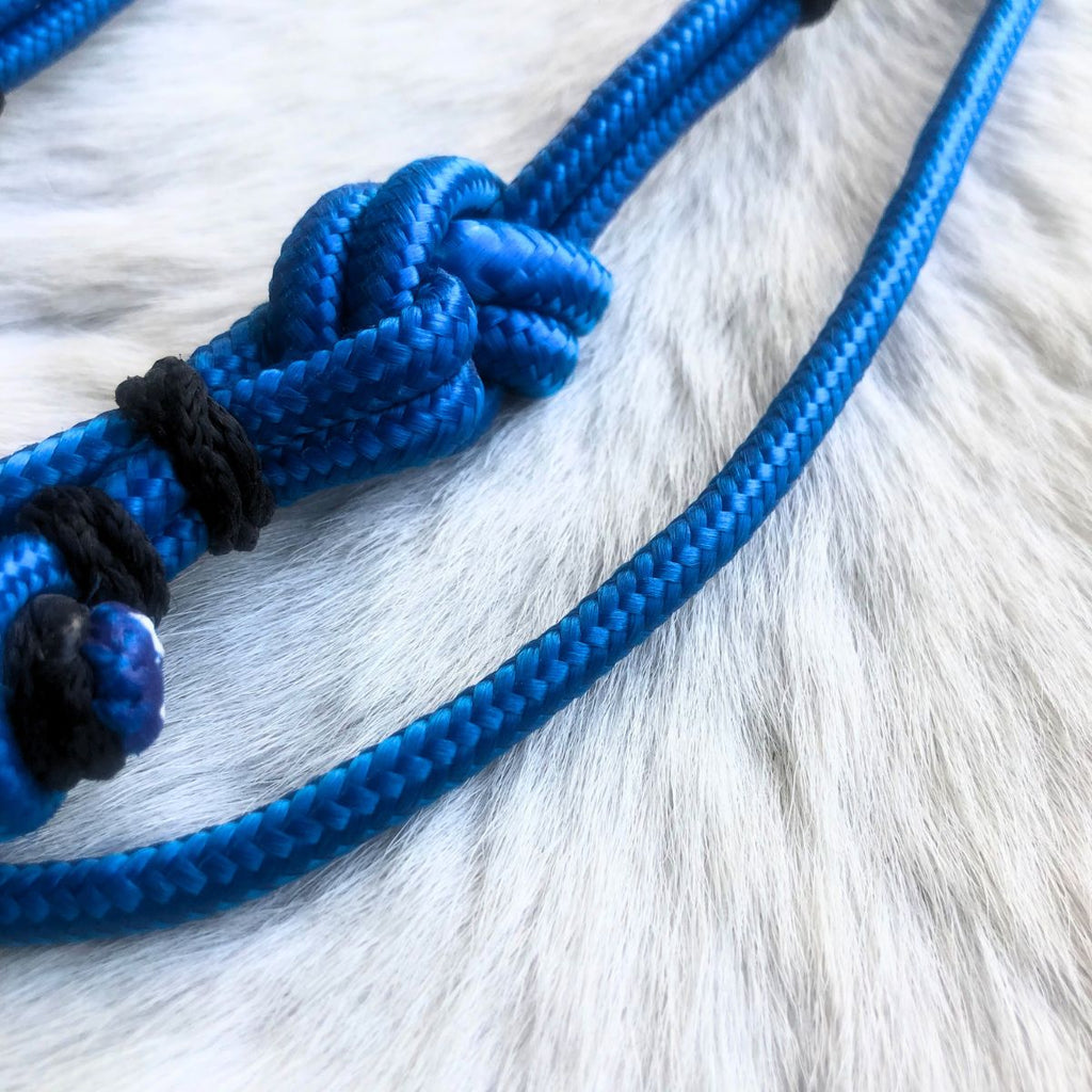 Cabeçada Em Cordinha De Poli Azul Com Preto