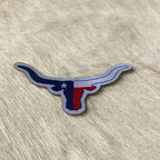Adesivo Para Chapéu Touro Texas Com Borda Branca