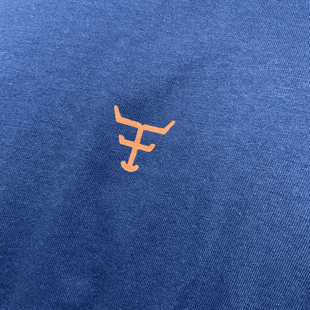 Camisa Texas Farm Masculina REF. CM589 AZUL MARINHO/LARANJA