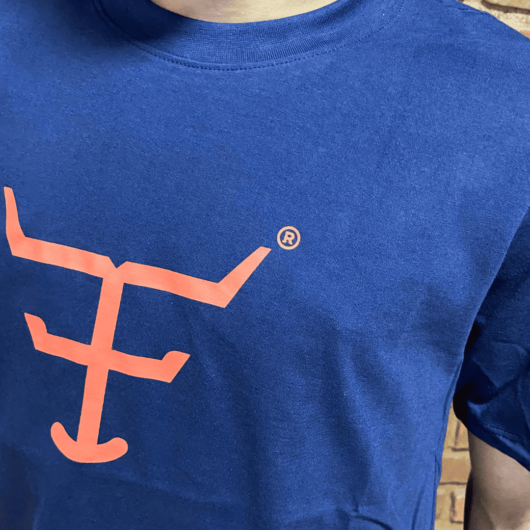 Camisa Texas Farm Masculina REF. CM589 AZUL MARINHO/LARANJA