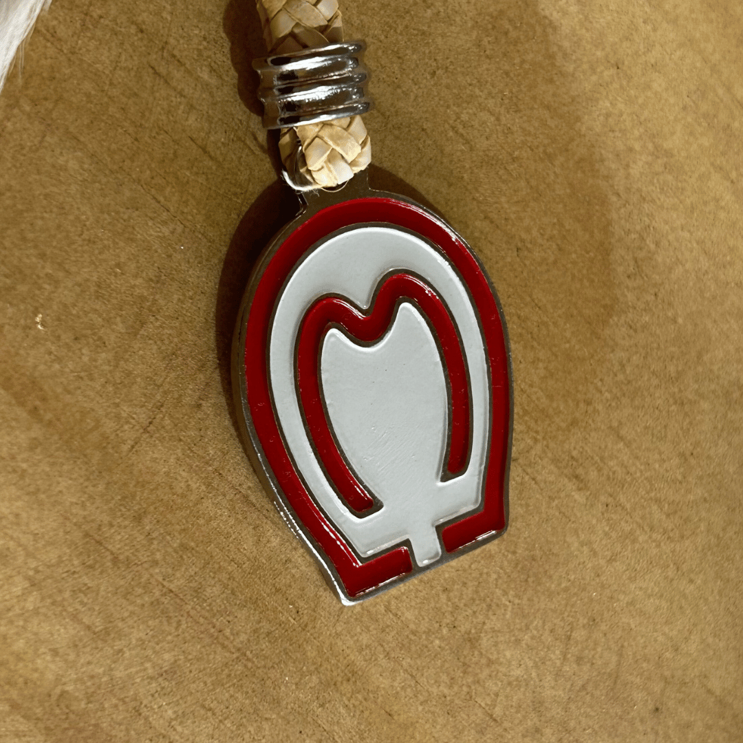 Chaveiro Mangalarga Vermelho e Branco com Mosquetão
