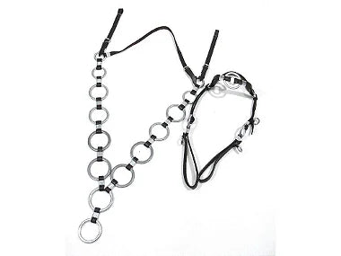 Kit Arreamento Preto Premium Completo Com Cabeçada De Argola Dupla Chapeada + Peitoral Argolado