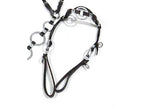 Kit Arreamento Preto Premium Completo Com Cabeçada De Argola Dupla Chapeada + Peitoral Argolado