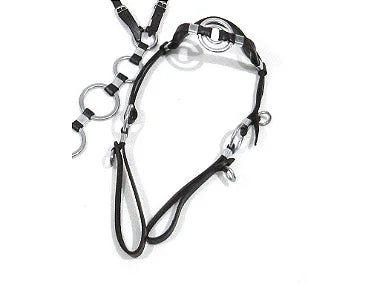 Kit Arreamento Preto Premium Completo Com Cabeçada De Argola Dupla Chapeada + Peitoral Argolado