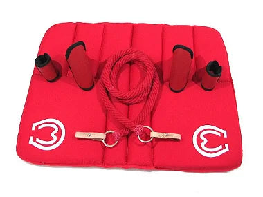Kit Traia Vermelho Com Manta Mangalarga + Rédea De Lã Torcida Grossa Em Inox + Caneleiras Premium
