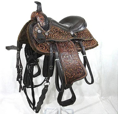 Sela Americana Quarto de Milha VF Entalhada Marrom