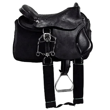 Sela Australiana De Arco Preta Inox Luxo + Acessórios