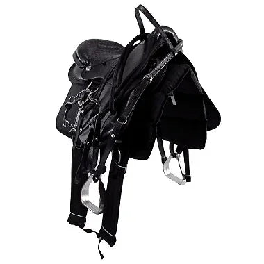 Sela Australiana De Arco Preta Inox Luxo + Acessórios