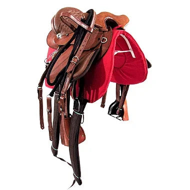 Sela Australiana Havana Infantil De Cabeça Com Abas Luxo Completa 12 Polegadas Original + Acessórios