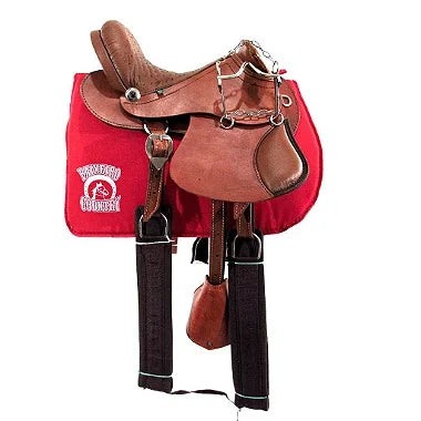 Sela Australiana Havana Infantil De Cabeça Com Abas Luxo Completa 12 Polegadas Original + Acessórios