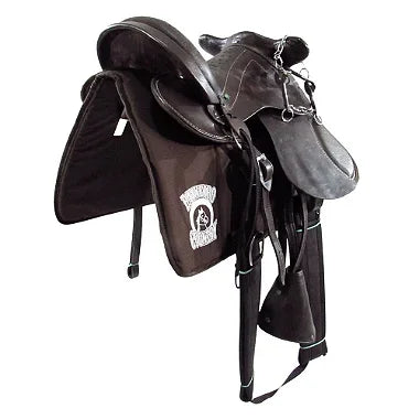Sela Australiana Marrom Infantil De Cabeça Com Abas Luxo Completa 12 Polegadas + Acessórios