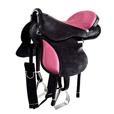 Sela Australiana Preta Com Rosa Luxo Inox 16 Polegadas