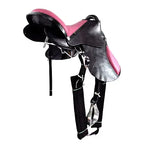 Sela Australiana Preta Com Rosa Luxo Inox 16 Polegadas
