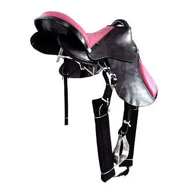 Sela Australiana Preta Com Rosa Luxo Inox 16 Polegadas