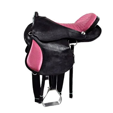 Sela Australiana Preta Com Rosa Luxo Inox 16 Polegadas