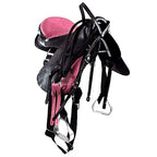 Sela Australiana Preta Com Rosa Luxo Inox 16 Polegadas