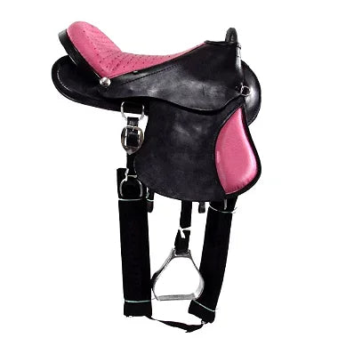Sela Australiana Preta Com Rosa Luxo Inox 16 Polegadas