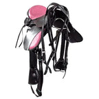 Sela Australiana Preta e Rosa Infantil Luxo 12 Polegadas