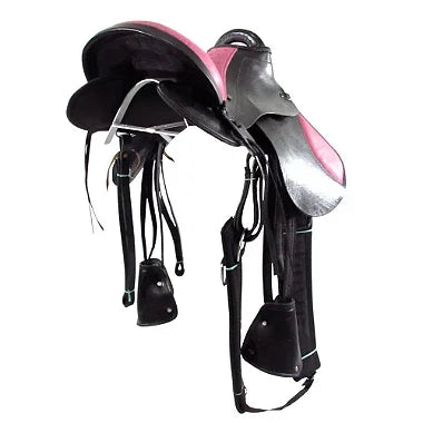 Sela Australiana Preta e Rosa Infantil Luxo 12 Polegadas