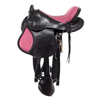 Sela Australiana Preta e Rosa Infantil Luxo 12 Polegadas