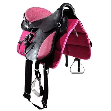 Sela Australiana Preta e Rosa Inox Luxo + Acessórios