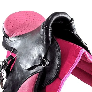 Sela Australiana Preta e Rosa Inox Luxo + Acessórios