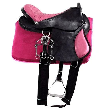 Sela Australiana Preta e Rosa Inox Luxo + Acessórios