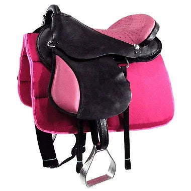 Sela Australiana Preta e Rosa Inox Luxo + Acessórios