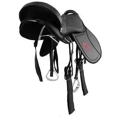 Sela Eco Mangalarga Confort Soft Preta Kit Completo Vermelho
