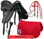 Sela Eco Mangalarga Confort Soft Preta Kit Completo Vermelho