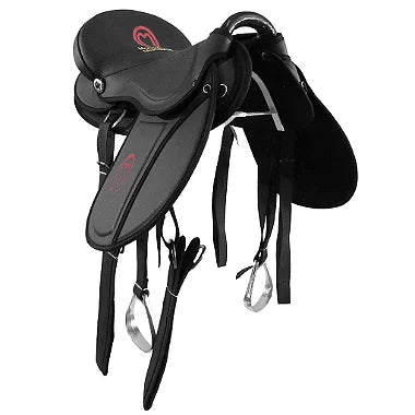 Sela Eco Mangalarga Confort Soft Preta Kit Completo Vermelho