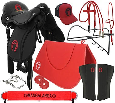 Sela Mangalarga Marchador Soft Preta Kit Vermelho